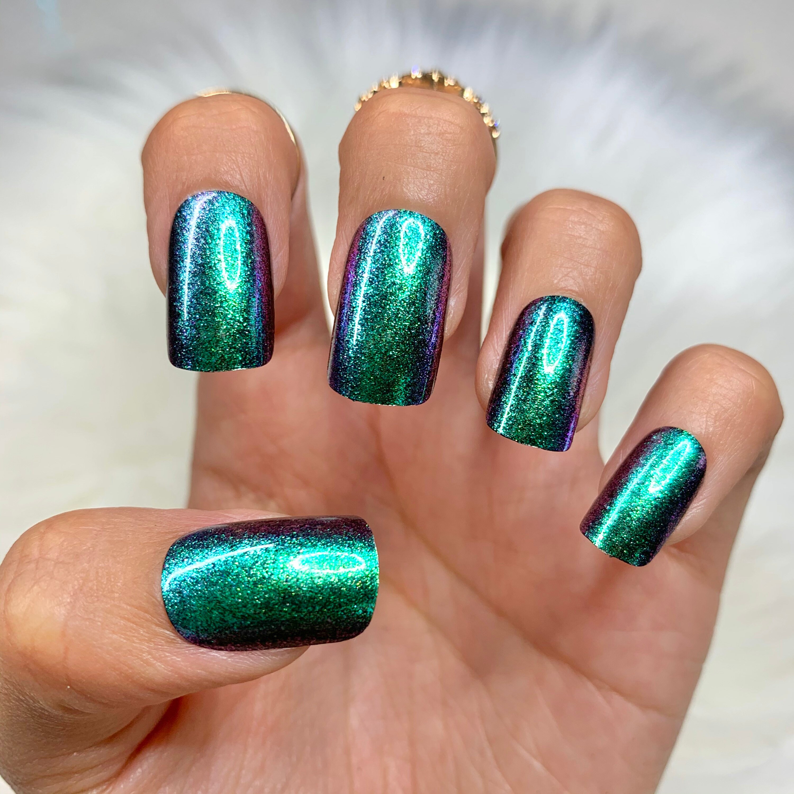 Zeemeermin Metallic Glitter Korte Druk op nagels Nep Valse | Etsy