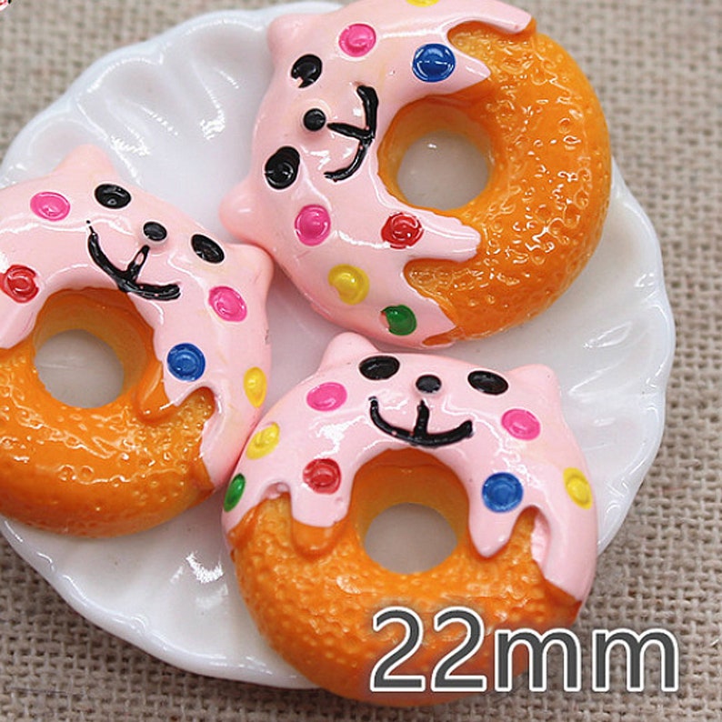 10 Kitty Donut Pieces Slime Charms  Slime  Slime Shops  Slime Supplies  Cabochons  Charms for Slime  Clear Slime  Cheap Slime