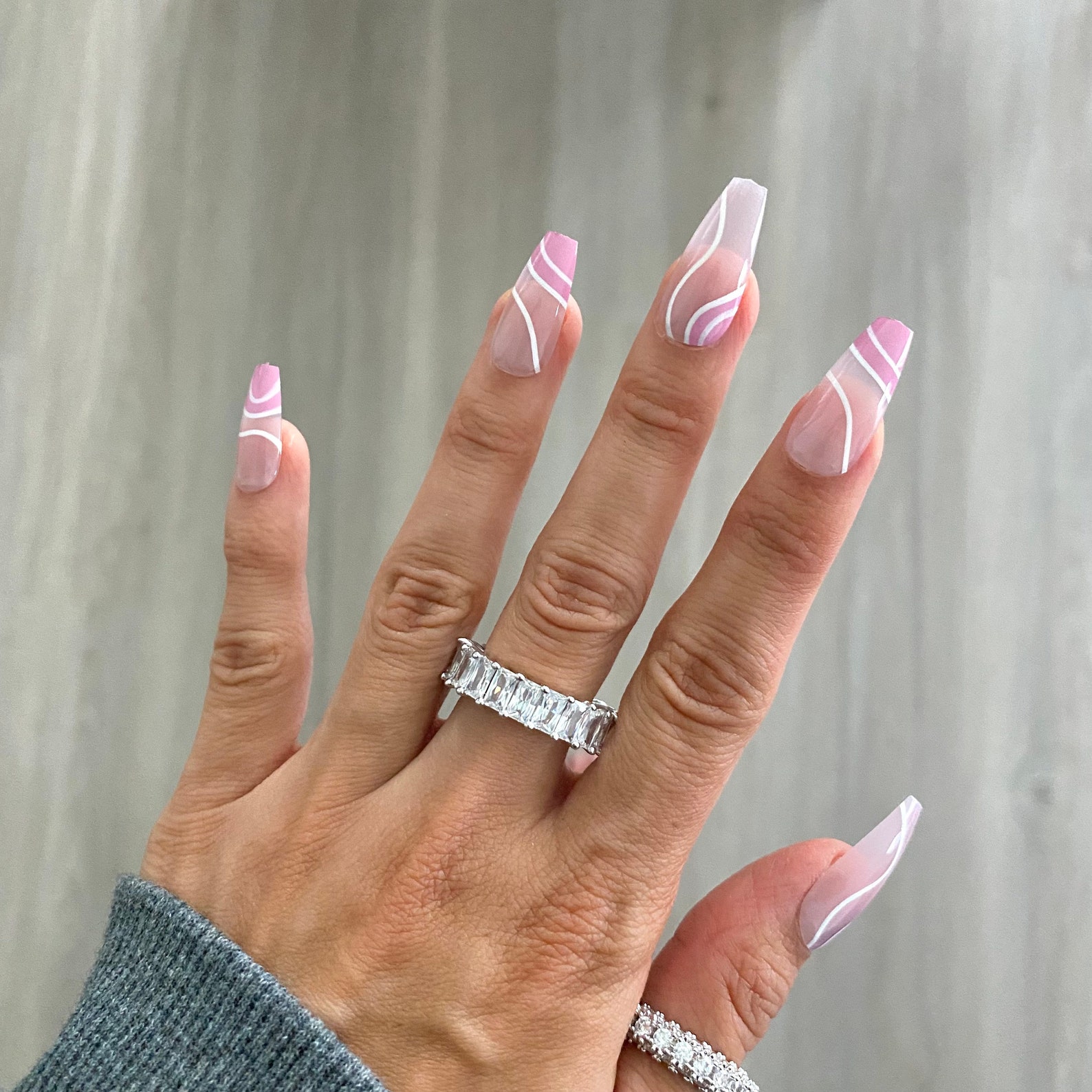 Purple Swirl / Coffin Nails / Press on Nails / Nail Designs / | Etsy