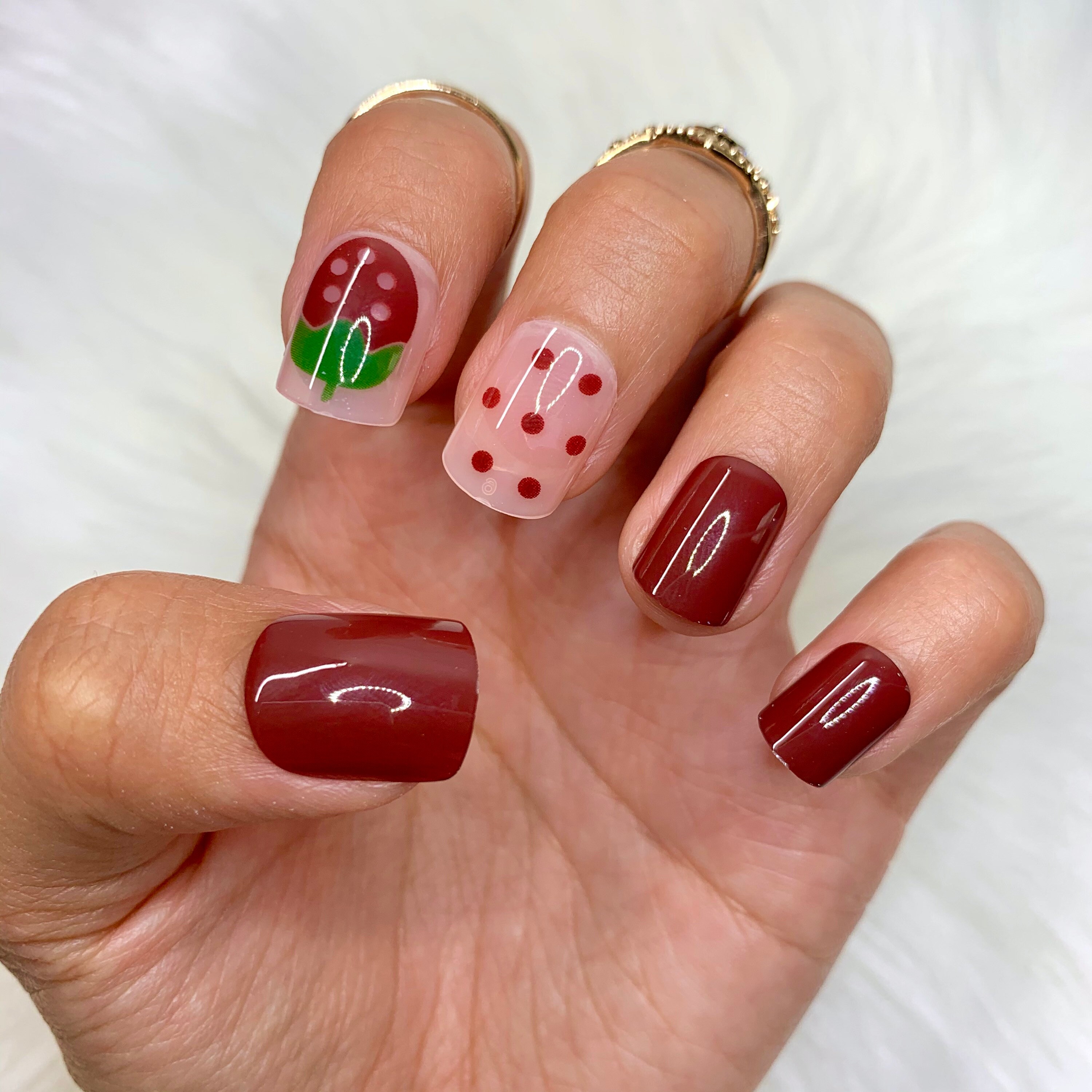 24 Pcs Strawberry / Short Nails / Press on Nails / Nail - Etsy