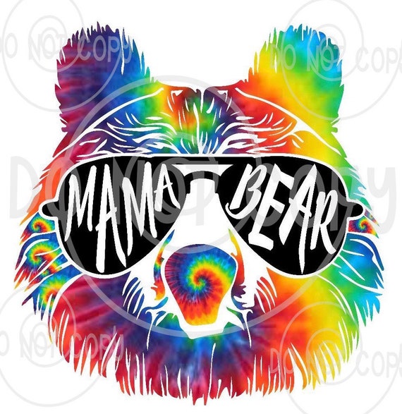Mama Bear Rainbow Tie Dye Print /mommy Summer / DIY - Etsy