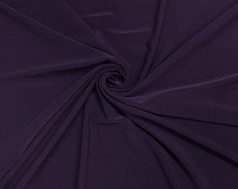 ITY Fabric Polyester Knit Jersey 2 Way Stretch Spandex Sold By The Yard. Eggplant