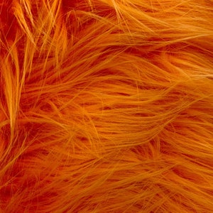 Shaggy Faux Fur Fabric Sold By The Yard 60&quot; Width Coats Costumes Scarfs Rugs Props Long Pile Orange