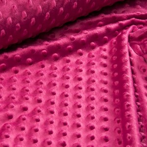Minky Dimple Dot Soft Cuddle Fabric SEW Craft Sold by The Yard Fuchsia