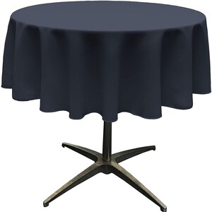 Polyester Poplin Round Tablecloth Navy. Choose Size Below
