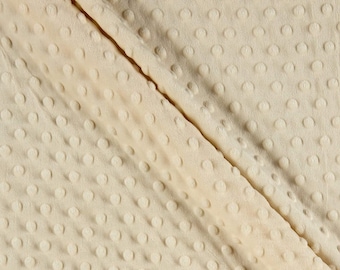 Minky Dimple Dot Soft Cuddle Fabric SEW Craft Sold by The Yard Ivory