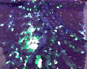 Holographique Big Drop Sequins Tissu par verge Utilisé pour -Robe-Accessoires-Décorations [Violet] LIVRAISON GRATUITE!!!