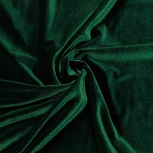 Spandex Stretch Velvet Fabric for Sewing Apparel Costumes Craft, Sold By The Yard. Hunter