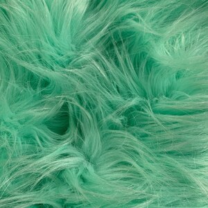 Shaggy Faux Fur Fabric Sold By The Yard 60&quot; Width Coats Costumes Scarfs Rugs Props Long Pile Mint