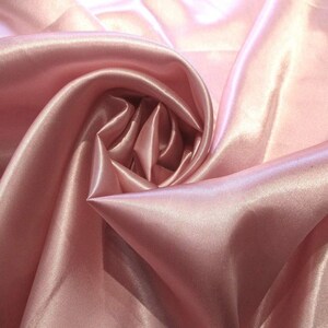 Charmeuse Bridal Solid Satin Fabric for Wedding Dress Fashion Crafts Costumes Decorations Silky Satin Sold By The Yard. Dusty Rose
