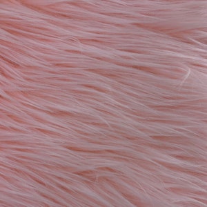 Shaggy Faux Fur Fabric Sold By The Yard 60&quot; Width Coats Costumes Scarfs Rugs Props Long Pile Light Pink