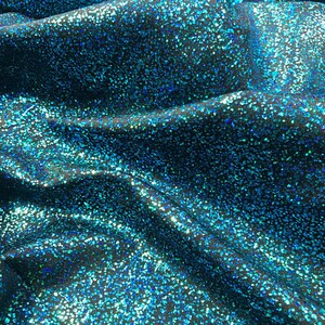 Holographic Mist Dots On Stretch Nylon Spandex Fabric By The Yard Used Costumes-Clothing-Accessories-Leggings [Turquoise] FREE SHIPPING!