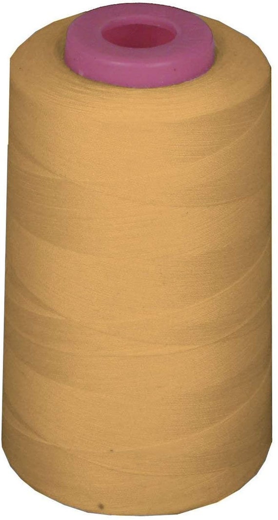 6000 Yards 100% Spun Polyester Cone Serger Thread Gold , Choose Pack  Quantity 