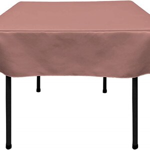 Polyester Bridal Satin Table Tablecloth (Dusty Rose, Choose Size Below