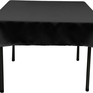Polyester Poplin Square Tablecloth Black. Choose Size Below