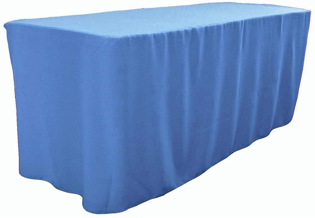 Polyester Poplin Fitted, Box Cover Tablecloth cornflower, 72 Long X 30 ...