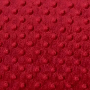 Minky Dimple Dot Soft Cuddle Fabric SEW Craft Sold by The Yard Red