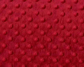 Minky Dimple Dot Soft Cuddle Fabric SEW Craft Sold by The Yard Red