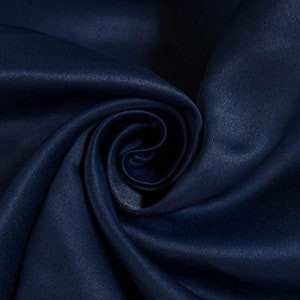 Heavy Shiny Bridal Satin Fabric for Wedding Dress, 60&quot; inches wide sold by The Yard. Navy
