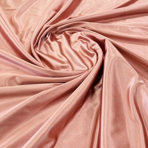 Deluxe Shiny Polyester Spandex Fabric Stretch 58&quot; Wide Sold by The Yard. Rose