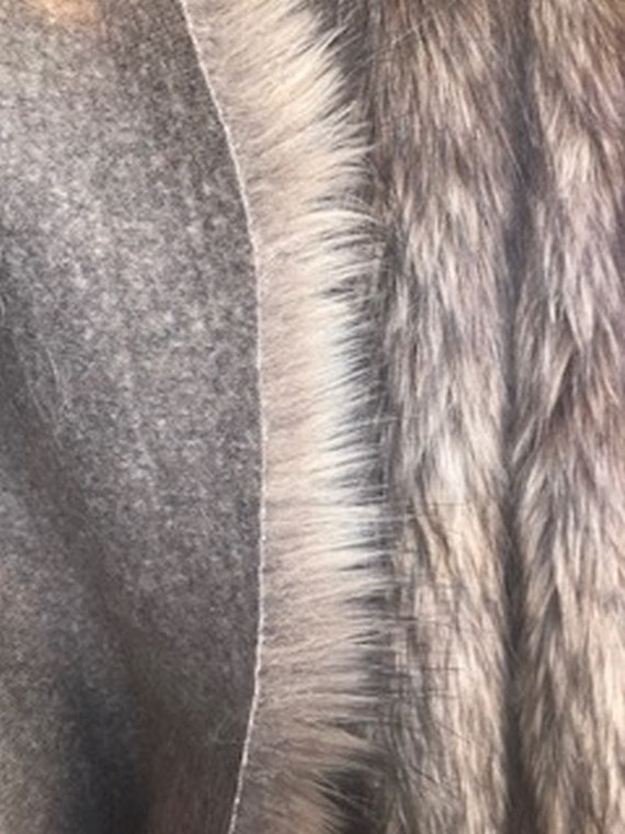 Husky Faux Fur Fabric By The Yard_ Shaggy Long Pile Fake Fur Material/ 2  TONE Fur Gray/Black