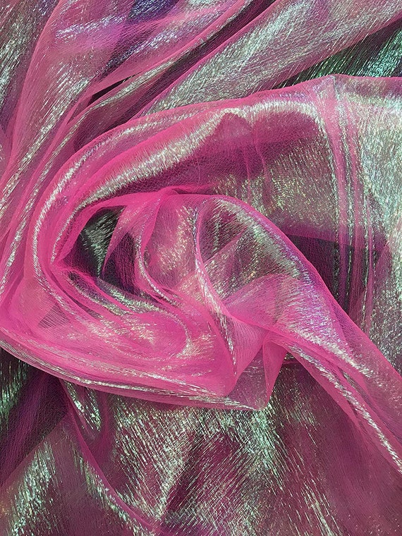 Crush Iridescent Shimmer Organza Fabric 45 Wide, Sells by the Yard