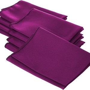 Polyester Poplin Napkin 18 by 18-Inch, Magenta - 6 Pack
