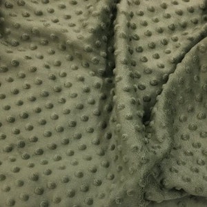 Minky Dimple Dot Soft Cuddle Fabric SEW Craft Sold by The Yard Olive