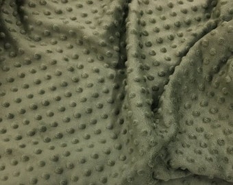 Minky Dimple Dot Soft Cuddle Fabric SEW Craft Sold by The Yard Olive