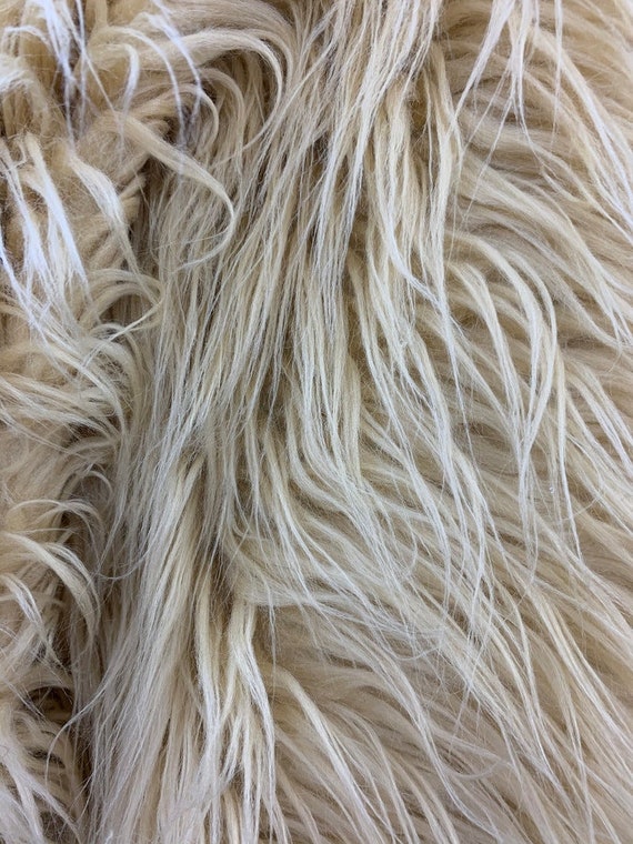 Realistic faux fur fabric, soft and silky effect Military