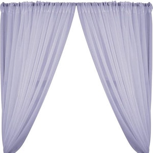 Sheer Voile Chiffon Fabric Draping Panels | Use for Backdrop Curtain 10 Feet Wide ( 2 Panels Lilac ) Choose Size Below