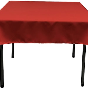 Polyester Poplin Square Tablecloth Red. Choose Size Below