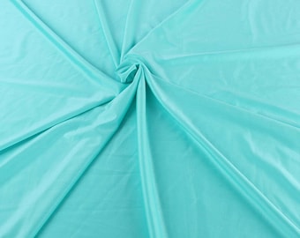 Shiny Milliskin Nylon Spandex Fabric 4 Way Stretch 58" Wide Sold by The Yard Aqua