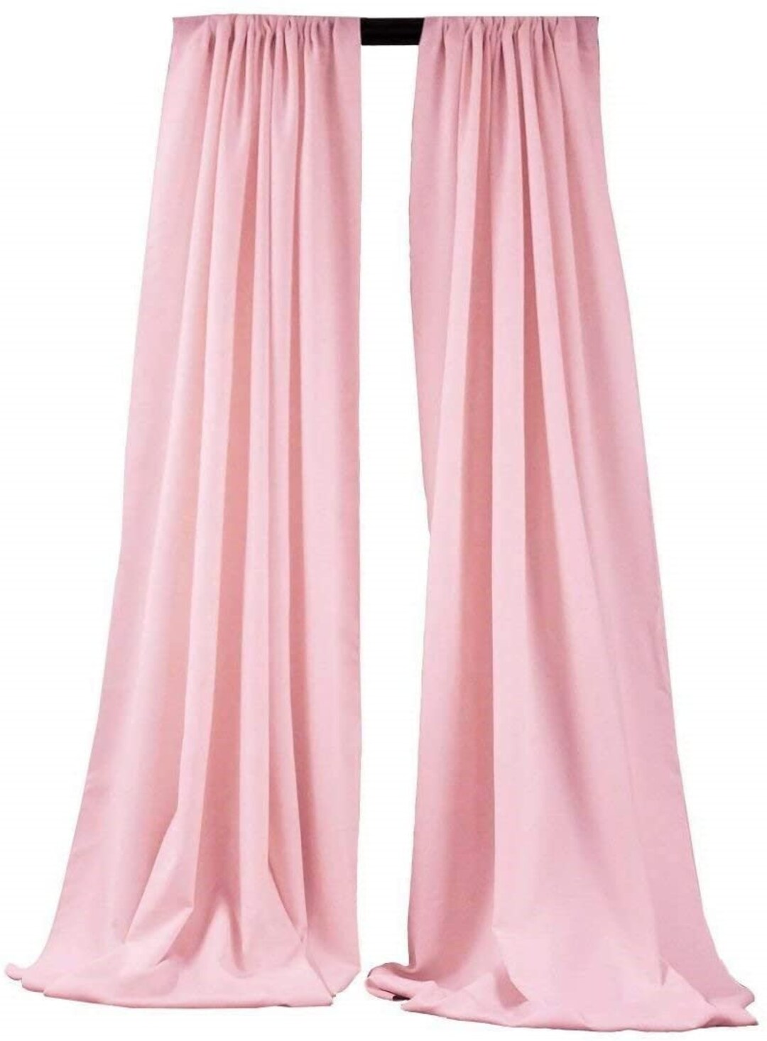 2 Panels 5 Feet Wide Polyester Seamless Backdrop Drape Curtain Panel - (Cranberry, main image 1