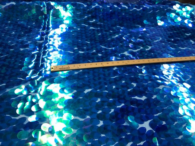 Holographic Big Drop Sequins Fabric By The Yard Used For -Dress-Accessories-Decorations [Tangerine] FREE SHIPPING!!! main image 0