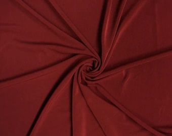 ITY Fabric Polyester Knit Jersey 2 Way Stretch Spandex Sold By The Yard. Burgundy