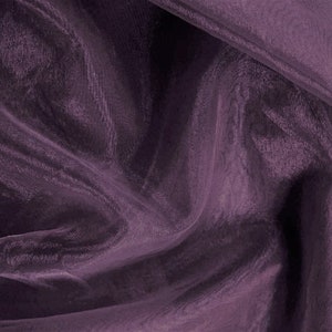 Polyester Soft Light Weight, Sheer, See Through Crystal Organza Fabric Sold By The Yard. Eggplant