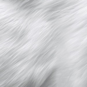 Shaggy Faux Fur Fabric Sold By The Yard 60&quot; Width Coats Costumes Scarfs Rugs Props Long Pile White
