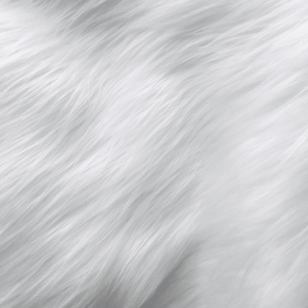 Shaggy Faux Fur Fabric Sold By The Yard 60" Width Coats Costumes Scarfs Rugs Props Long Pile White