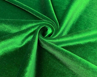 Spandex Stretch Velvet Fabric for Sewing Apparel Costumes Craft, Sold By The Yard. Kelly Green