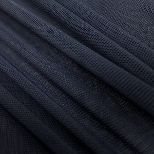 Solid Stretch Power Mesh Fabric Nylon Spandex Sold By The Yard. Navy Blue