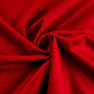 Upholstery Royal Velvet Fabric, 100% Polyester Upholstery Fabric (1 Yard, Red)