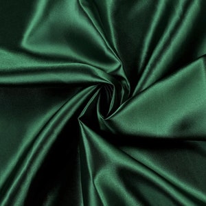 Charmeuse Bridal Solid Satin Fabric for Wedding Dress Fashion Crafts Costumes Decorations Silky Satin Sold By The Yard. Hunter Green