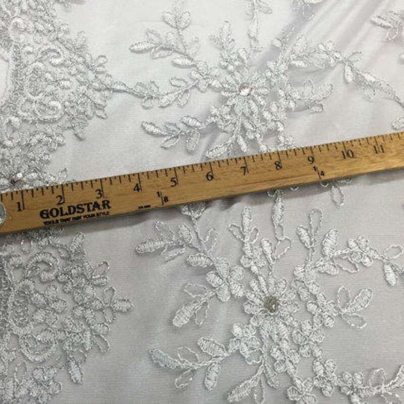Snowflake French lace silk organza dress