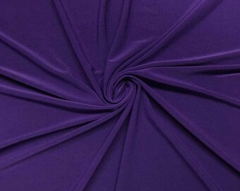 ITY Fabric Polyester Knit Jersey 2 Way Stretch Spandex Sold By The Yard. Purple