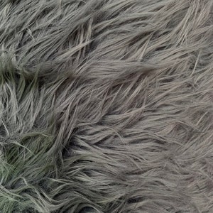 Shaggy Faux Fur Fabric Sold By The Yard 60&quot; Width Coats Costumes Scarfs Rugs Props Long Pile Gray