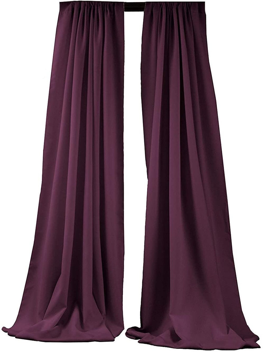 2 Panels 5 Feet Wide Polyester Seamless Backdrop Drape Curtain Panel - (Burgundy, main image 1