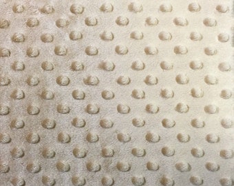 Minky Dimple Dot Soft Cuddle Fabric SEW Craft Sold by The Yard Khaki