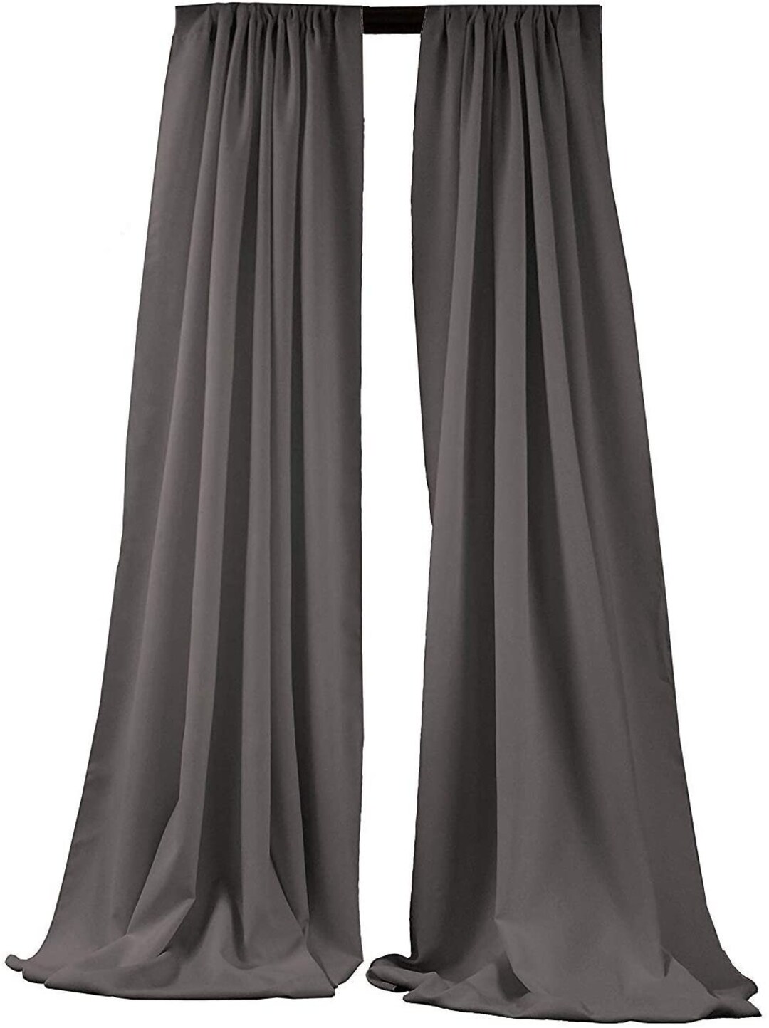 2 Panels 5 Feet Wide Polyester Seamless Backdrop Drape Curtain Panel - (Cranberry,