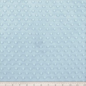 Minky Dimple Dot Soft Cuddle Fabric SEW Craft Sold by The Yard Light Blue